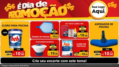 Modelo de TV para TV Horizontal com o tema É Dia De Promoção para Produtos para Piscina
