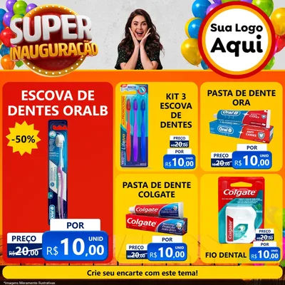 Modelo de Rede Social para Feed Facebook com o tema Super Inauguração para Higiene Pessoal