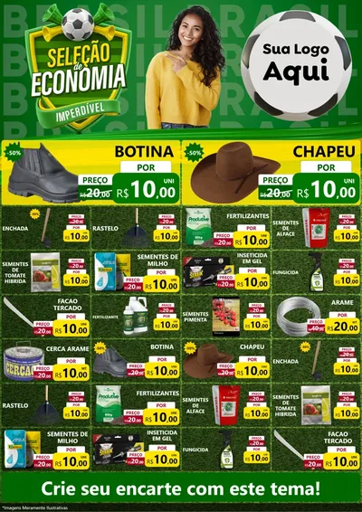 Modelo de Encarte para Encarte A4 Vertical com o tema Seleção de Economia - Copa para Agropecuária