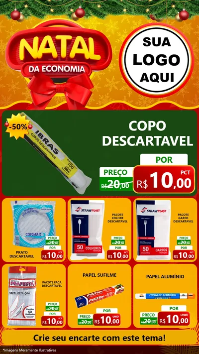 Modelo de Rede Social para Stories com o tema Natal da Economia para Embalagens