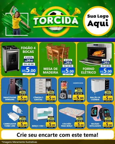Modelo de Rede Social para Feed Instagram com o tema Torcida para Móveis e Eletro