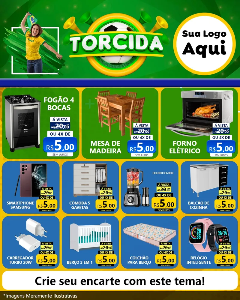 Modelo de Rede Social para Feed Instagram com o tema Torcida para Móveis e Eletro