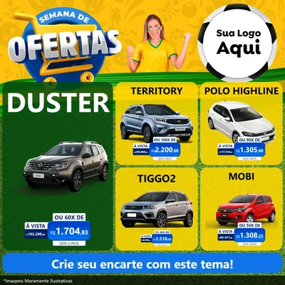 Modelo de Rede Social para Feed Facebook com o tema Semana de Ofertas - Copa para Concessionaria de Carros