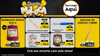 Modelo de TV para TV Horizontal com o tema Quarta Maluca para Armarinho e Aviamentos