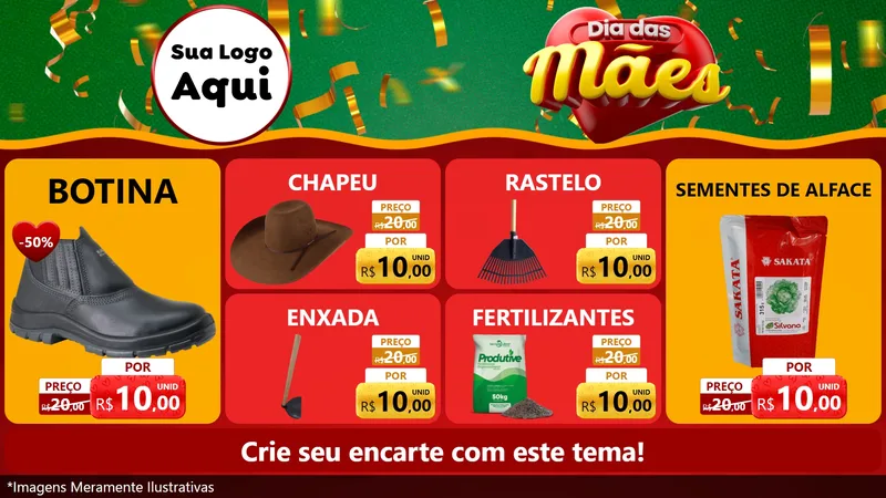 Modelo de TV para TV Horizontal com o tema Dia das Mães para Agropecuária