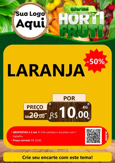 Modelo de Cartaz para Cartaz A4 Vertical com o tema Ofertas Hortifrúti para Hortifrúti