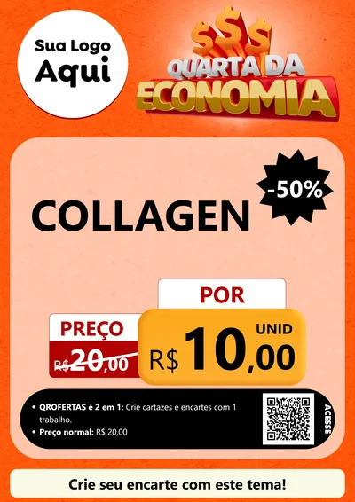 Modelo de Cartaz para Cartaz A4 Vertical com o tema Quarta da Economia para Suplementos alimentares