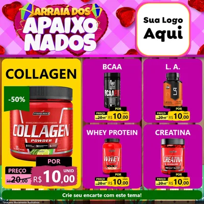 Modelo de Rede Social para Feed Facebook com o tema Arraiá dos Apaixonados para Suplementos alimentares