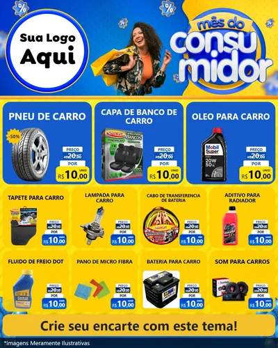 Modelo de Rede Social para Feed Instagram com o tema Mês do Consumidor para Auto peças