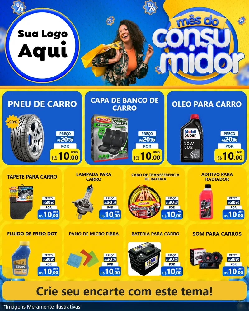Modelo de Rede Social para Feed Instagram com o tema Mês do Consumidor para Auto peças