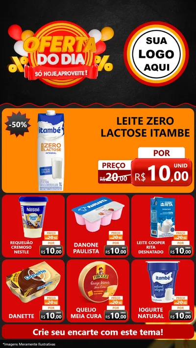 Modelo de Rede Social para Stories com o tema Oferta do Dia - Só hoje, Aproveite! para Frios e Laticínios
