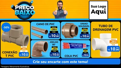 Modelo de TV para TV Horizontal com o tema Preço Baixo para Tubos e conexões
