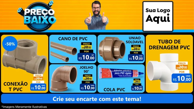 Modelo de TV para TV Horizontal com o tema Preço Baixo para Tubos e conexões
