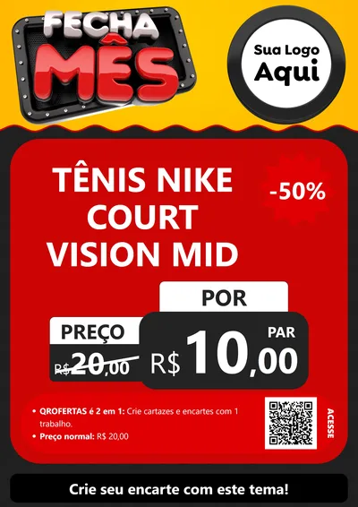Modelo de Cartaz para Cartaz A4 Vertical com o tema Fecha Mês para Calçados