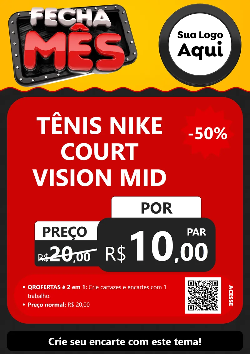 Modelo de Cartaz para Cartaz A4 Vertical com o tema Fecha Mês para Calçados