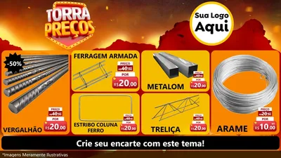 Modelo de TV para TV Horizontal com o tema Torra Preços para Ferragens