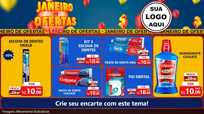 Modelo de TV para TV Horizontal com o tema Janeiro de Ofertas É Aqui! para Higiene Pessoal