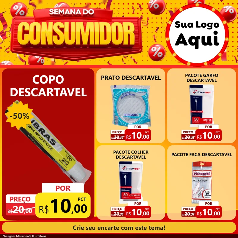 Modelo de Rede Social para Feed Facebook com o tema Semana do Consumidor para Embalagens