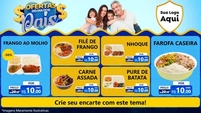 Modelo de TV para TV Horizontal com o tema Ofertas do Dia dos Pais para Restaurante
