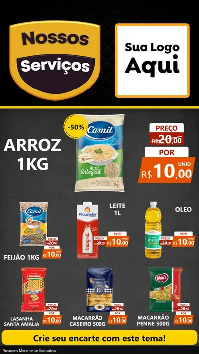 Modelo de Rede Social para Stories com o tema Nossos Serviços para Supermercado