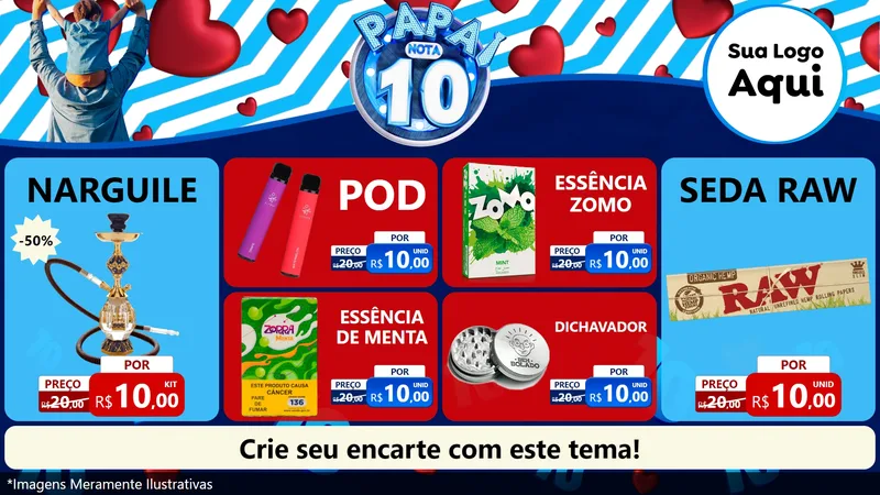 Modelo de TV para TV Horizontal com o tema Papai Nota 10 para Tabacaria