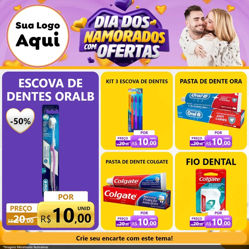 Modelo de Rede Social para Feed Facebook com o tema Dia Dos Namorados Com Ofertas para Higiene Pessoal