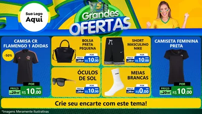 Modelo de TV para TV Horizontal com o tema Grandes Ofertas para Roupas e acessórios