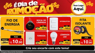 Modelo de TV para TV Horizontal com o tema É Dia De Promoção para Materiais Elétricos
