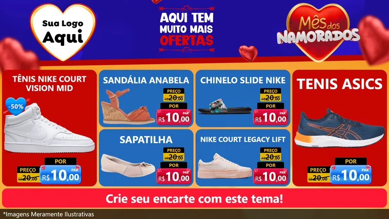 Modelo de TV para TV Horizontal com o tema Mês dos Namorados para Calçados