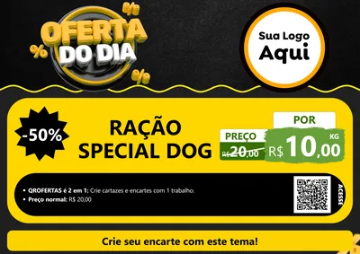 Modelo de Cartaz para Cartaz A4 Horizontal com o tema Oferta Do Dia para Pet Shop