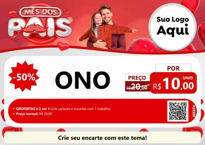 Modelo de Cartaz para Cartaz A4 Horizontal com o tema Mês dos Pais para Óticas