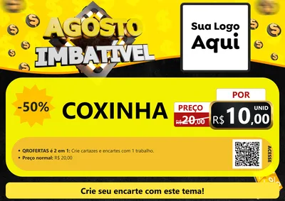 Modelo de Cartaz para Cartaz A4 Horizontal com o tema Agosto Imbatível para Salgadaria