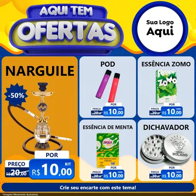 Modelo de Rede Social para Feed Facebook com o tema Aqui Tem Ofertas para Tabacaria