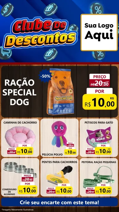 Modelo de Rede Social para Stories com o tema Clube de Descontos para Pet Shop