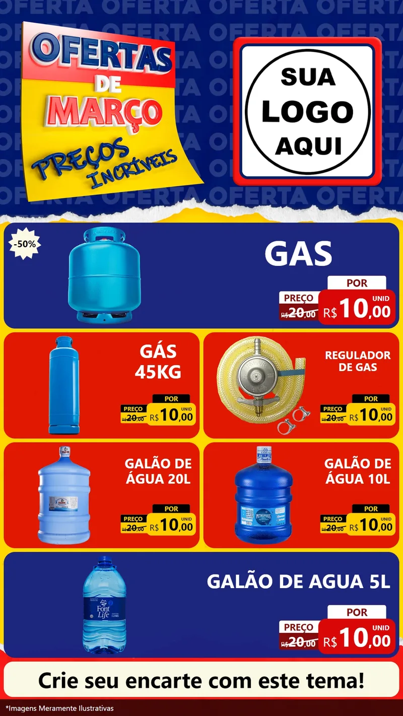 Modelo de TV para TV Vertical com o tema Ofertas de Março - Preços Incríveis para Água e gás