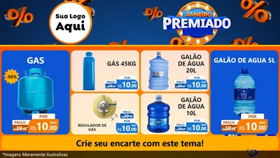 Modelo de TV para TV Horizontal com o tema Janeiro Premiado para Água e gás