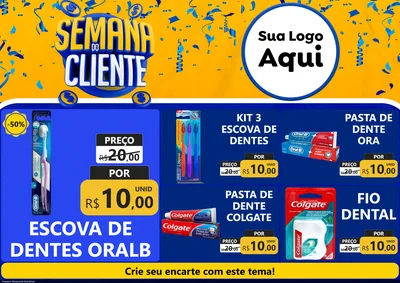 Modelo de Encarte para Encarte A4 Horizontal com o tema Semana do Cliente para Higiene Pessoal