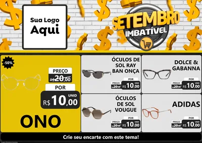 Modelo de Encarte para Encarte A4 Horizontal com o tema Setembro Imbatível para Óticas