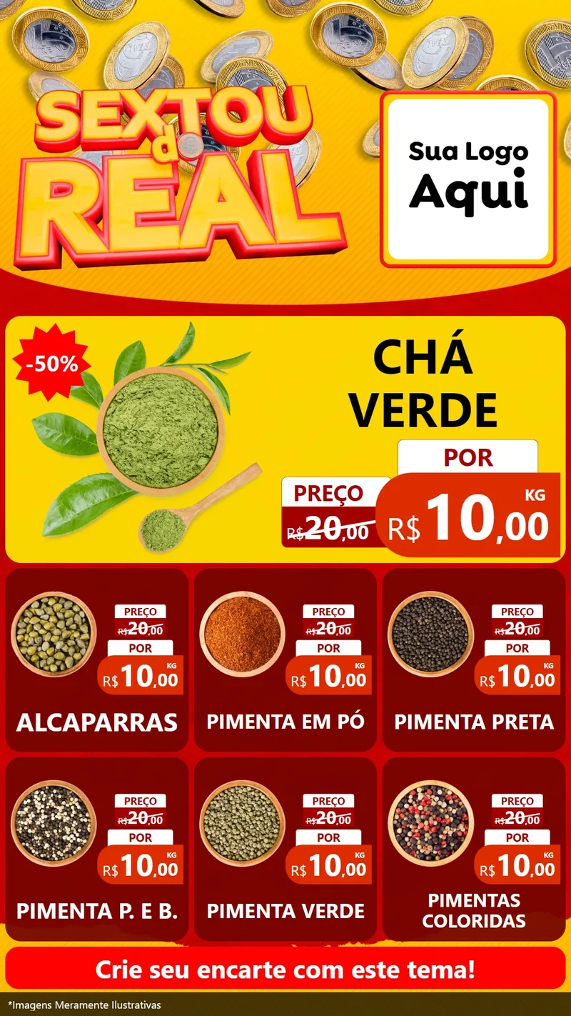 Modelo de Rede Social para Stories com o tema Sextou do Real para Produtos Naturais