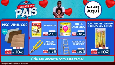 Modelo de TV para TV Horizontal com o tema Semana Dos Pais para Material para Construção