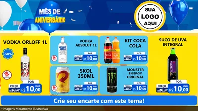 Modelo de TV para TV Horizontal com o tema Mês de Aniversário para Distribuidora de bebidas