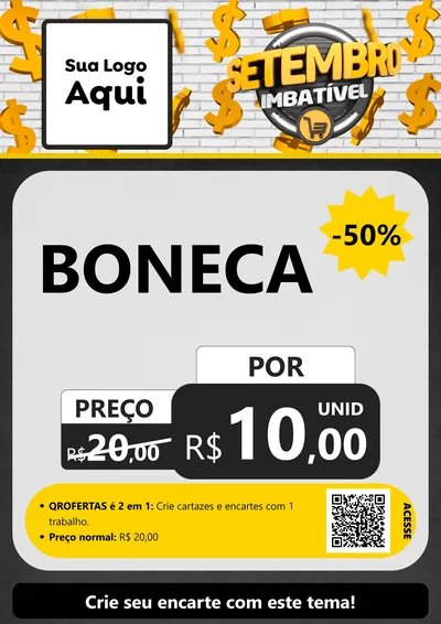 Modelo de Cartaz para Cartaz A4 Vertical com o tema Setembro Imbatível para Brinquedos