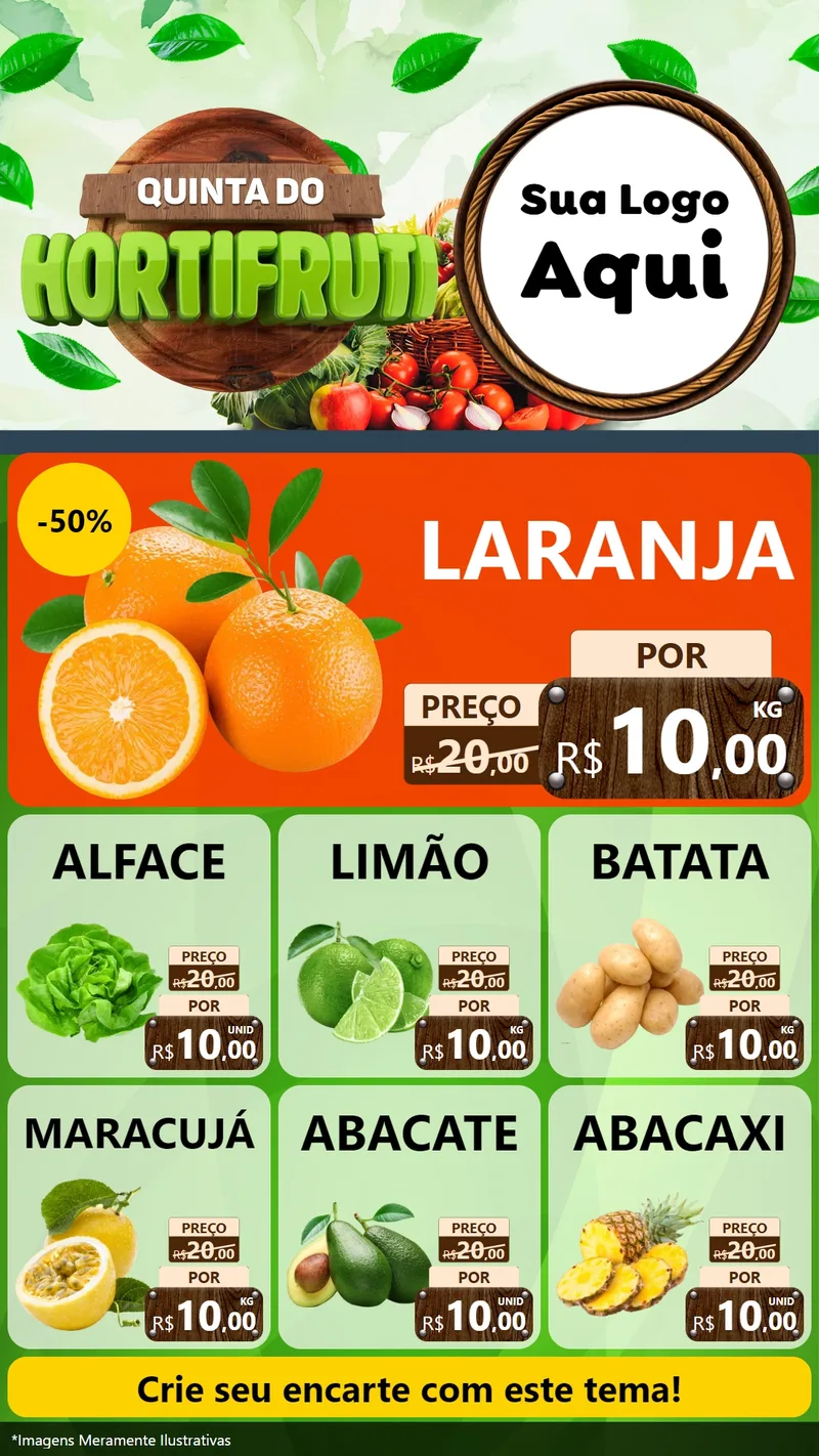 Modelo de Rede Social para Stories com o tema Quinta do Hortifruti para Hortifrúti