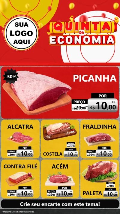 Modelo de Rede Social para Stories com o tema Quinta da Economia para Açougue