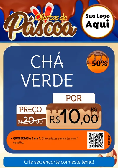 Modelo de Cartaz para Cartaz A4 Vertical com o tema Ofertas de Páscoa para Produtos Naturais