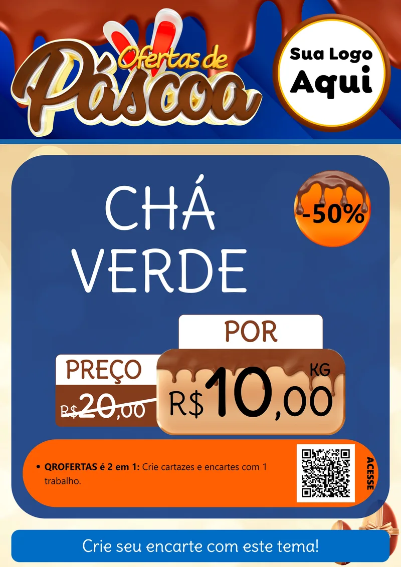 Modelo de Cartaz para Cartaz A4 Vertical com o tema Ofertas de Páscoa para Produtos Naturais
