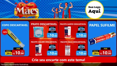 Modelo de TV para TV Horizontal com o tema Dia das Mães para Embalagens