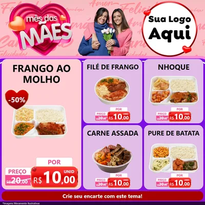 Modelo de Rede Social para Feed Facebook com o tema Mês Das Mães para Restaurante