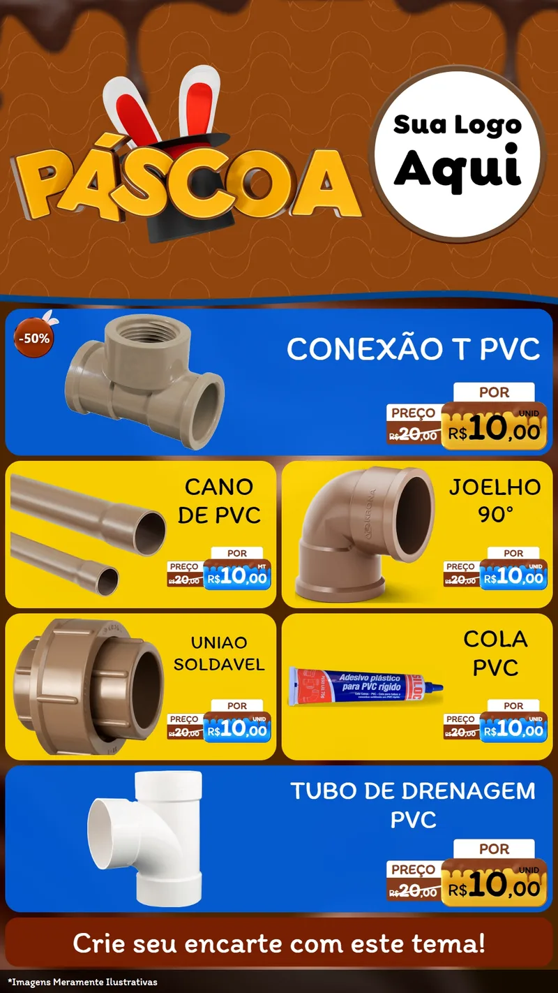 Modelo de TV para TV Vertical com o tema Páscoa para Tubos e conexões