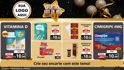 Modelo de TV para TV Horizontal com o tema Ofertas de Fim de Ano para Farmácia